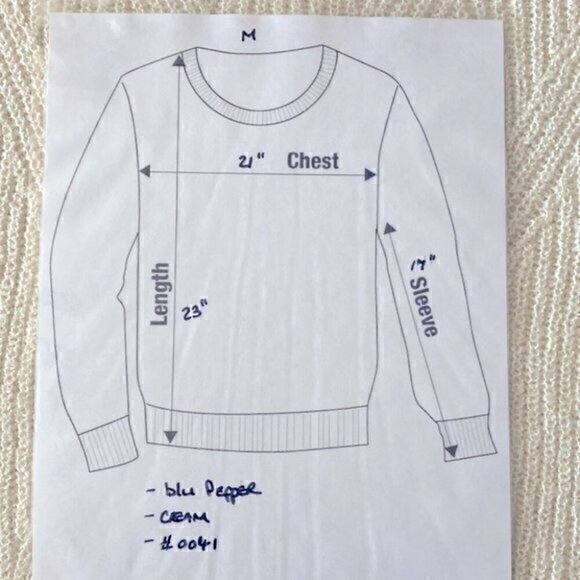 ❄️ Blu Pepper Cable Knit Split Back Crew Neck Long Sleeves Pullover Sweater Sz M - Picture 10 of 10